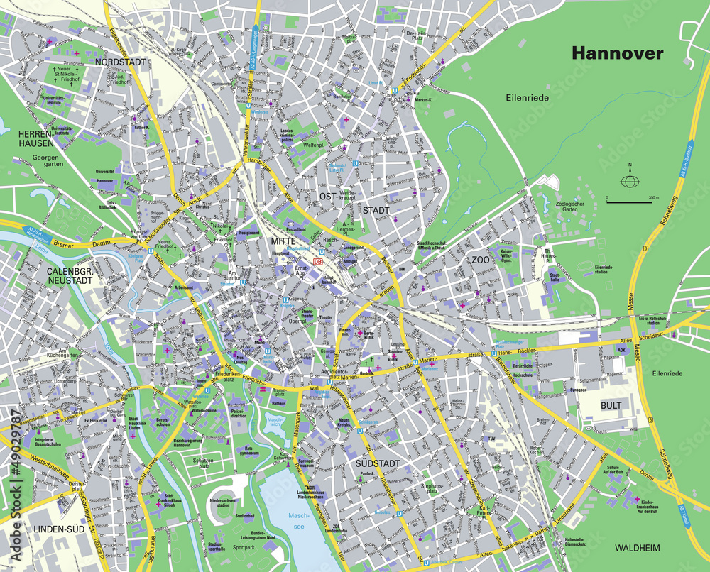 Fototapeta premium Citymap Hannover
