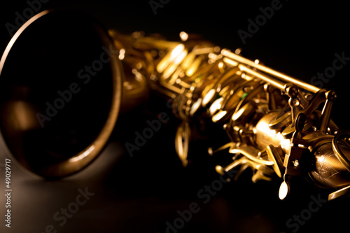 Photography Tenor sax golden saxophone macro selective focus