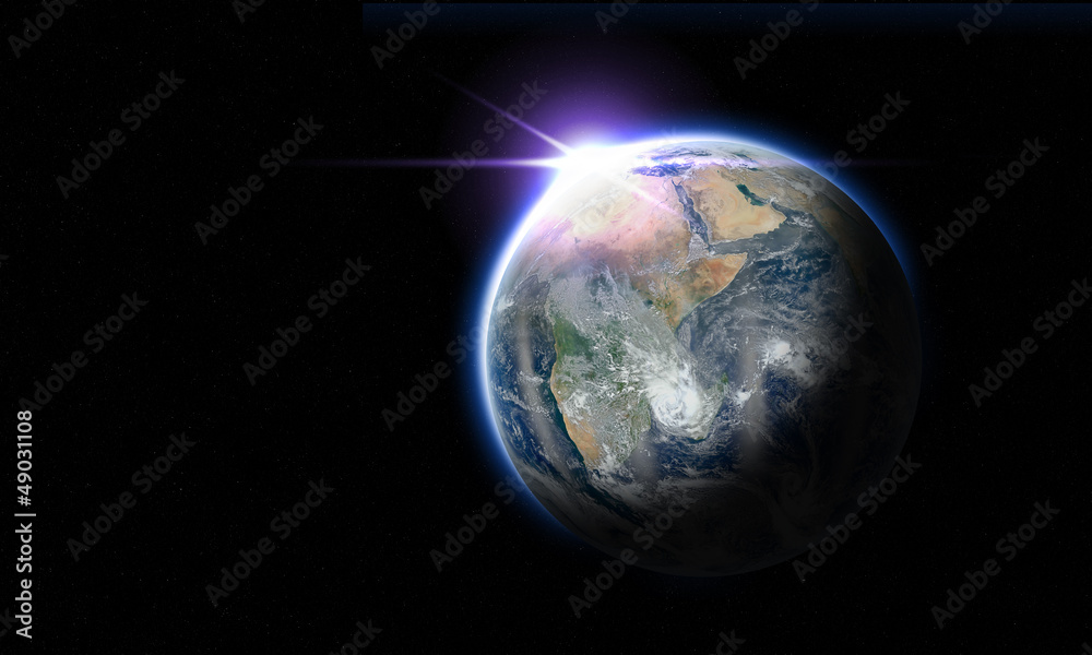 Earth in the space background Earth in the space background