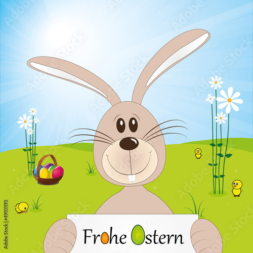 Frohe Ostern - Osterhase - Osternest