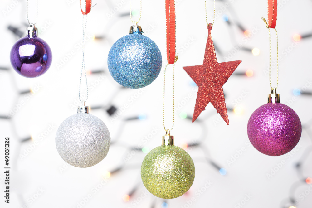 Christmas decoration elements isolated on white background with