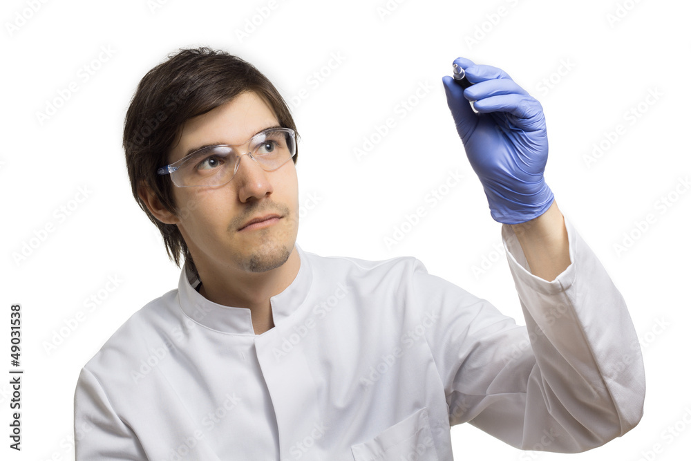 Dieser Wissenschaftler schreibt etwas Dieser Wissenschaftler schreibt etwas