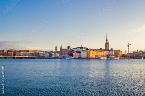 Panorama of Stockholm Old Town at Dawn © alpegor