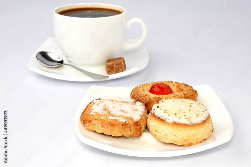 Coffee cup and cookies Coffee cup and cookies