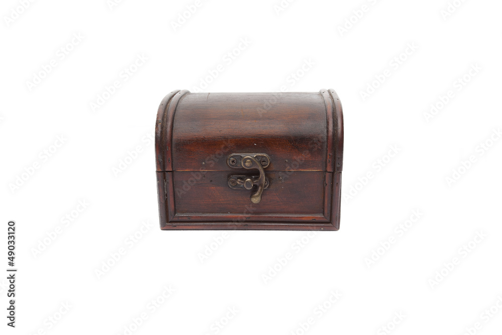 Secret wooden box isolated on white background Secret wooden box isolated on white background