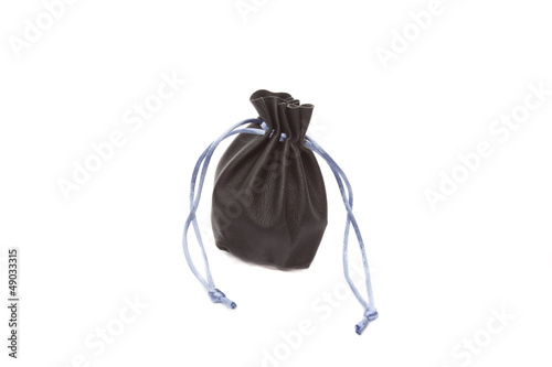 Leather purse isolated on whitebackground