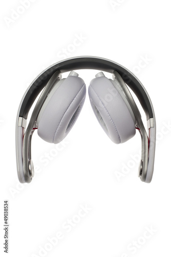 White headphones isolated on a white background