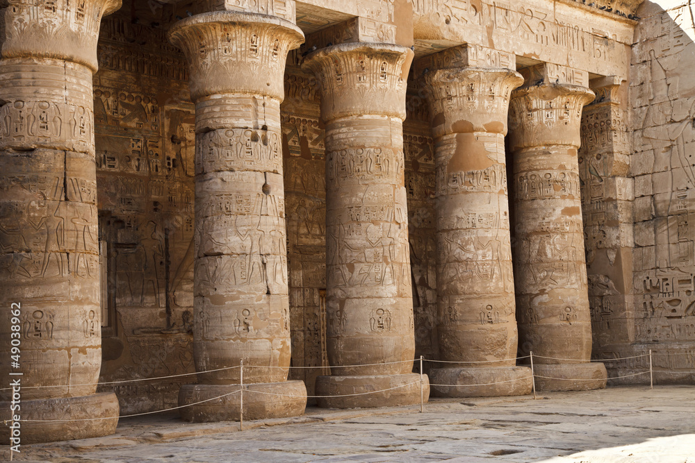 Columns in the ancient temple Egypt Columns in the ancient temple Egypt