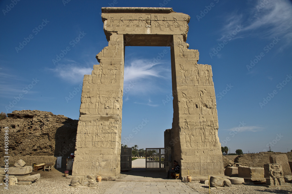 Entrance to the goddess temple Hator in Dendera