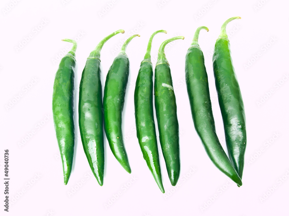 Green peppers isolated on white Green peppers isolated on white