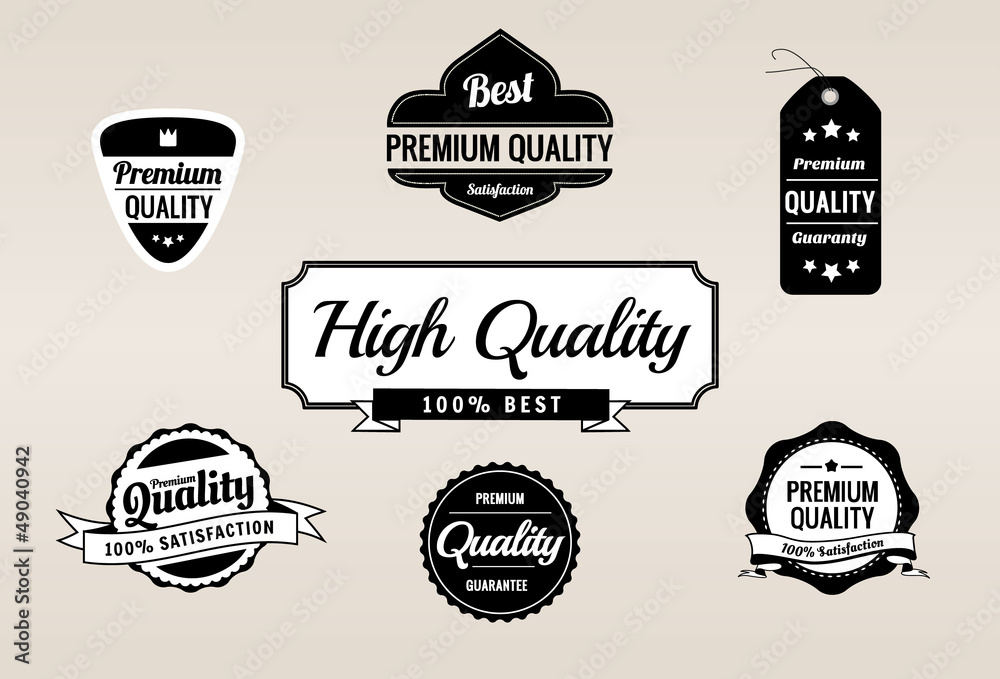 Obraz premium Premium Quality & Guarantee Retro Labels Collection