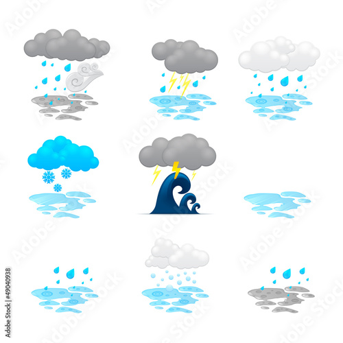 different cloud icons set