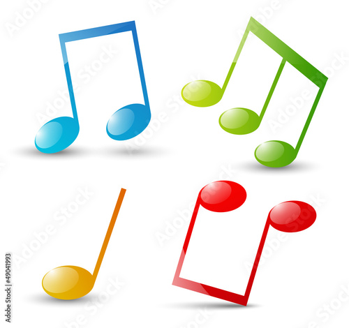 Set of glossy musical icons