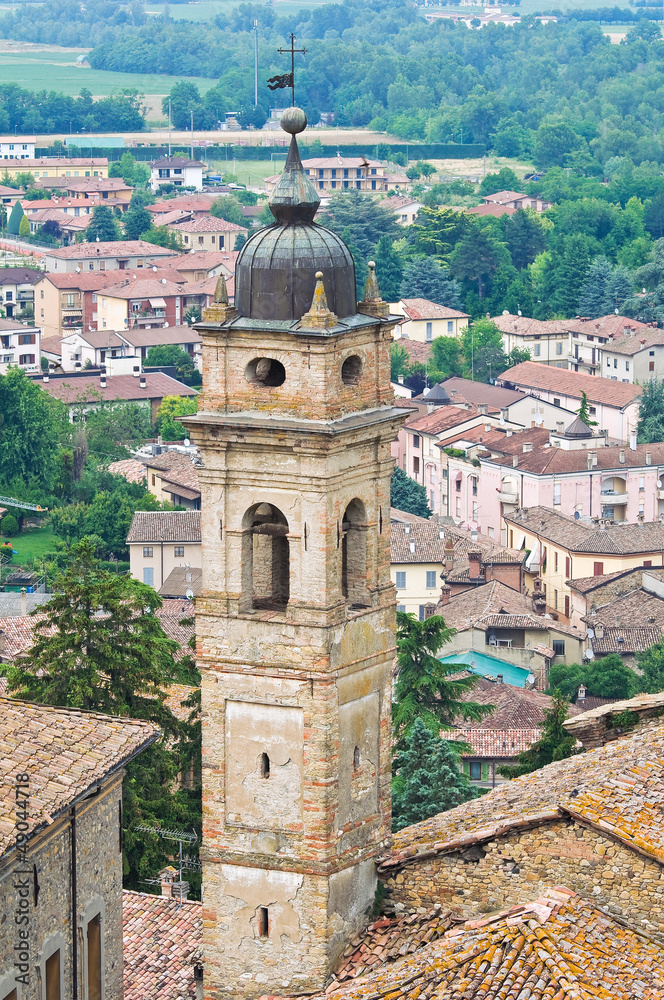 Panoramic view of Castell'Arquato. Emilia-Romagna. Italy.