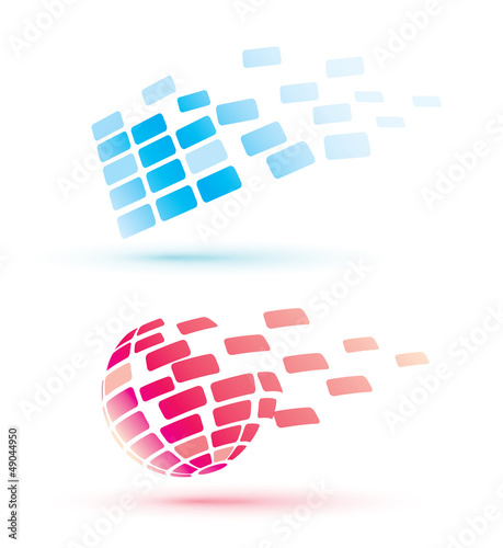 abstract globe icons, business and comunication concept
