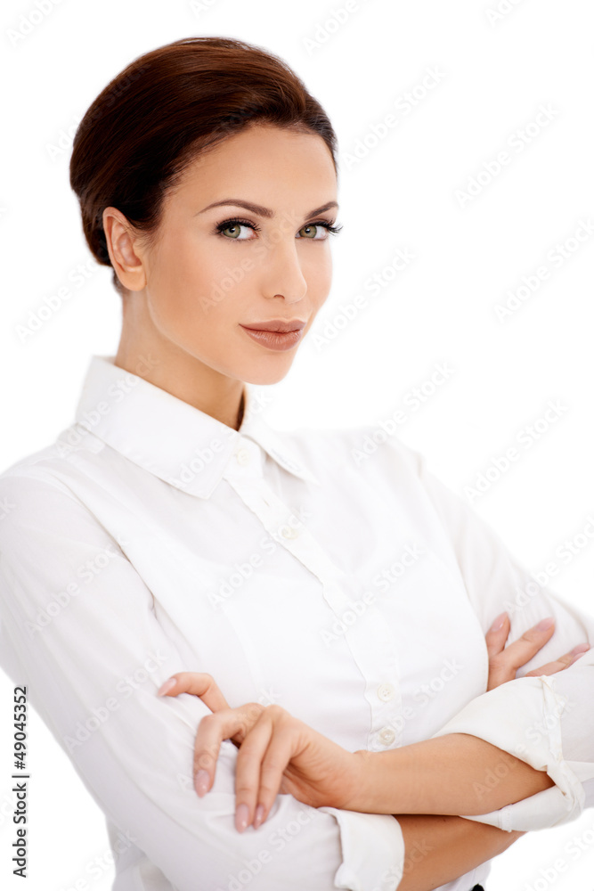 Brunette in white blouse Brunette in white blouse