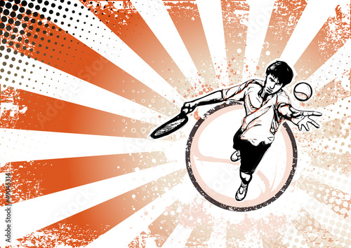 tennis retro poster background