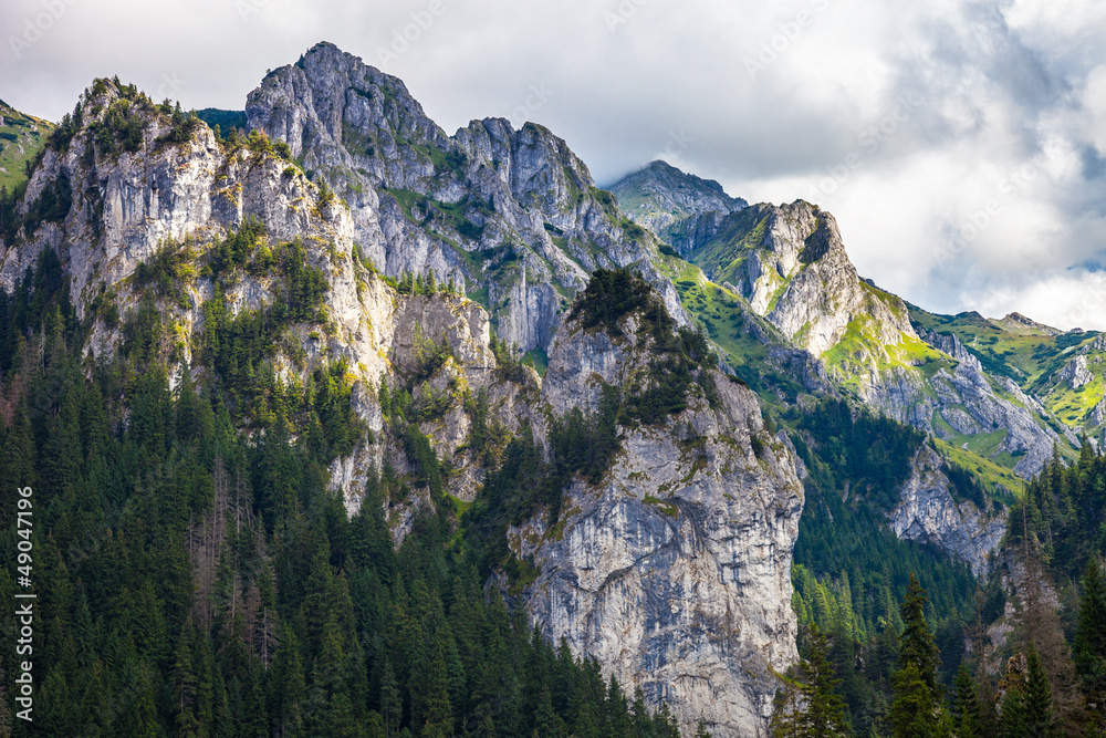 Rock formations in Tatra Mountains, Poland.