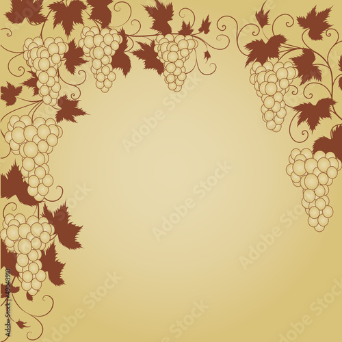 wein, weinblätter, weintraube, rahmen, deko, vektor, vines, 