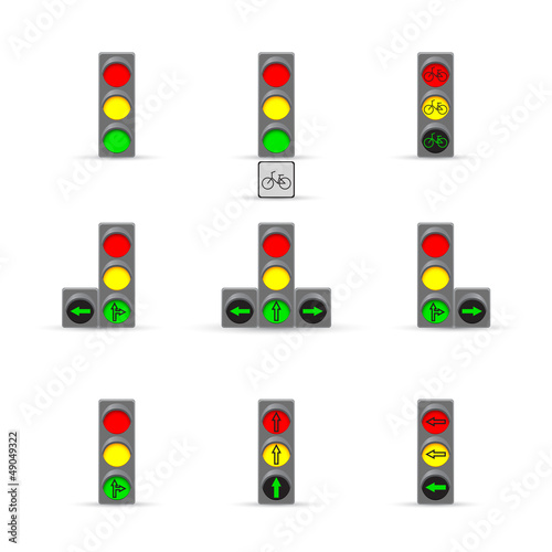 set of Traffic lights