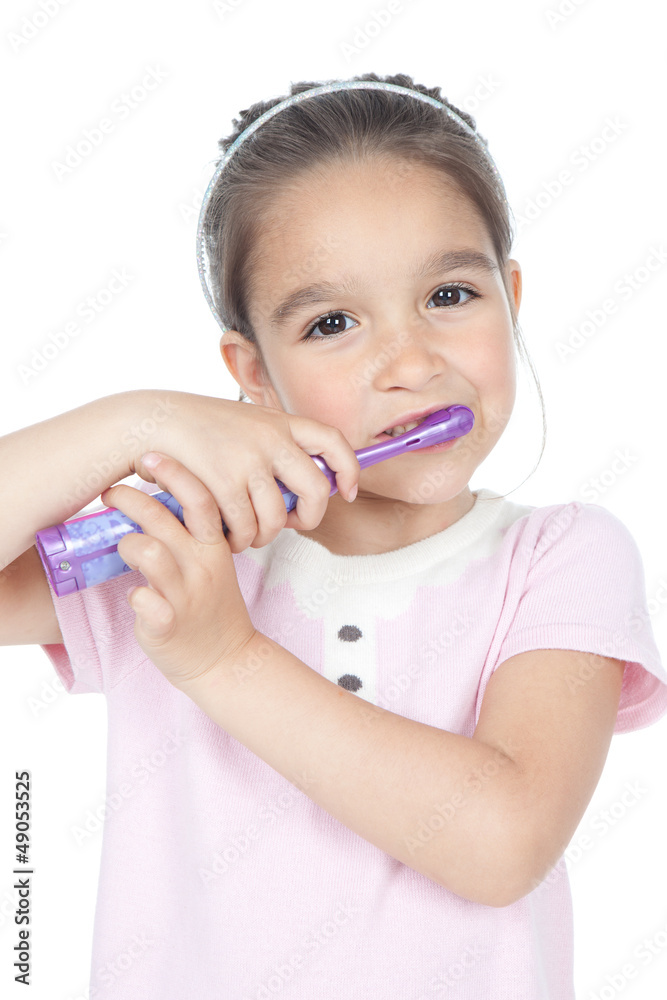 Little smiling girl holding a toothbrush Little smiling girl holding a toothbrush