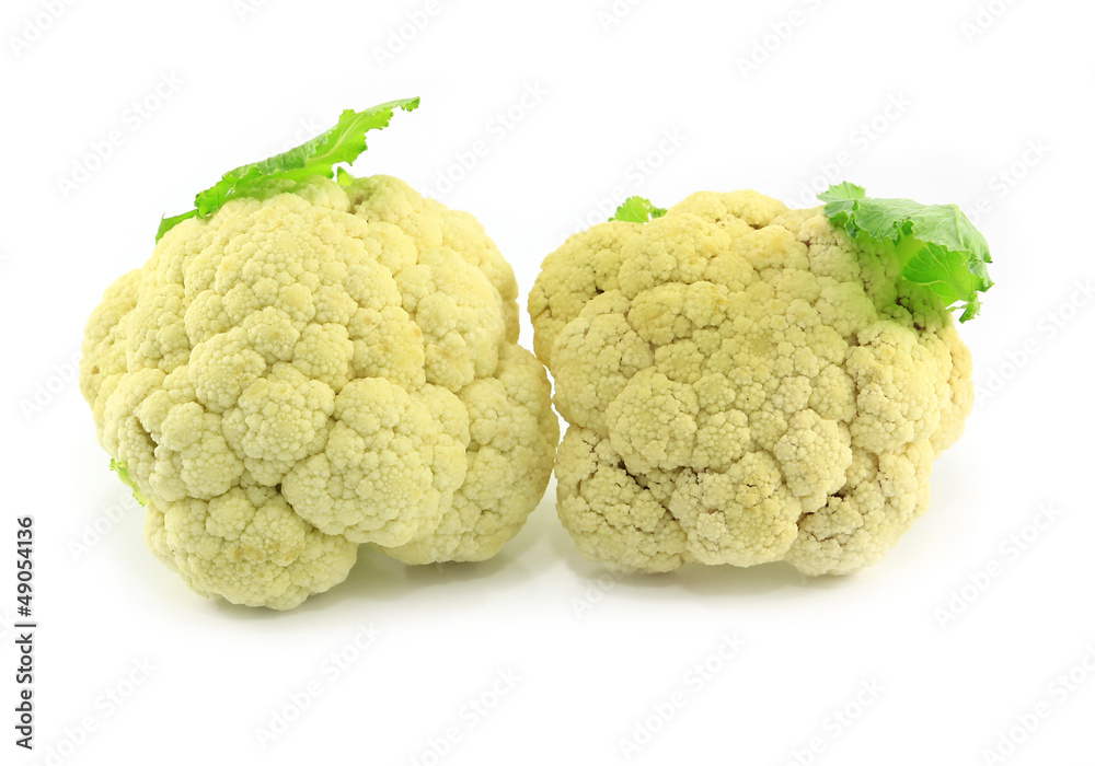 Fresh cauliflower isolated on white