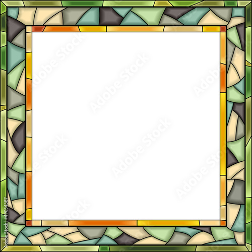 Vector stained-glass window frame for photography.