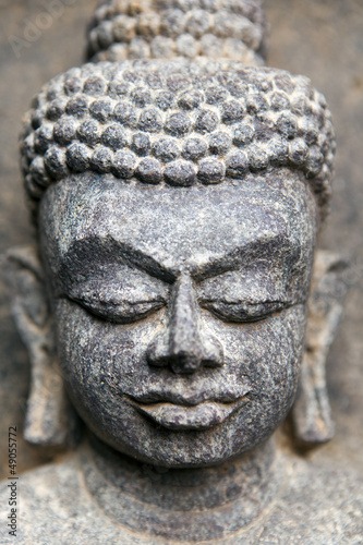 Buddha head at the buddhist ruins in Ratnagiri.
