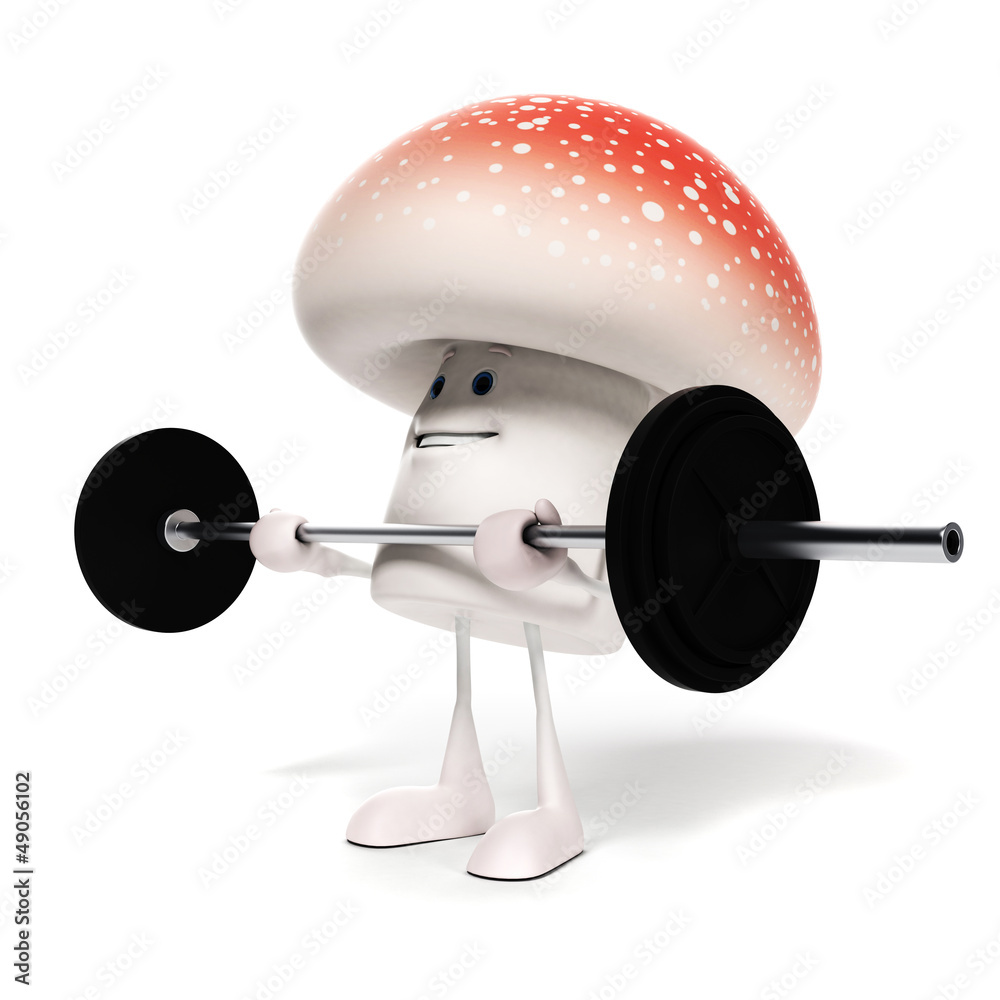 3d rendered illustration of a mushroom character 3d rendered illustration of a mushroom character
