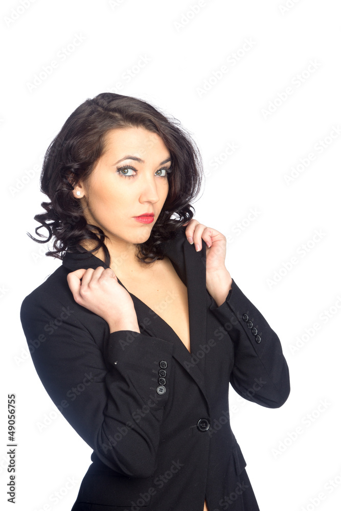 Business woman portrait, isolated over a white background Business woman portrait, isolated over a white background