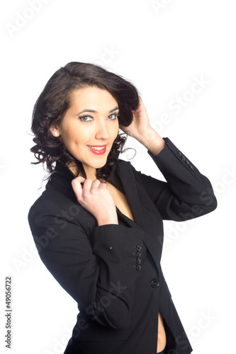 Business woman portrait, isolated over a white background