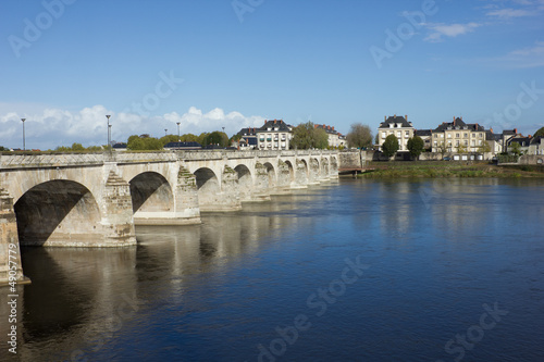Cessart bridge of Saumur over Loire, France © eska2012