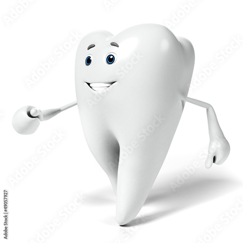 3d rendered illustration of a tooth character