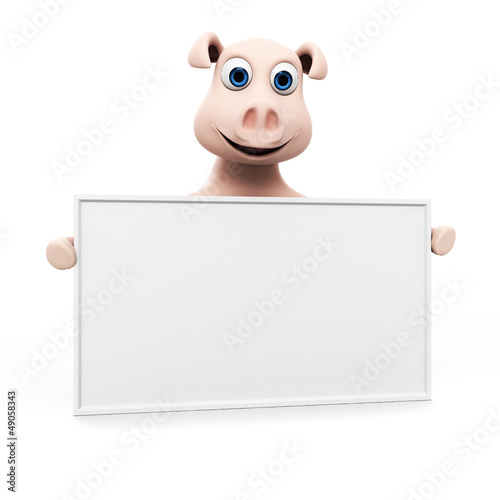 3d rendered illustration of a funny pig