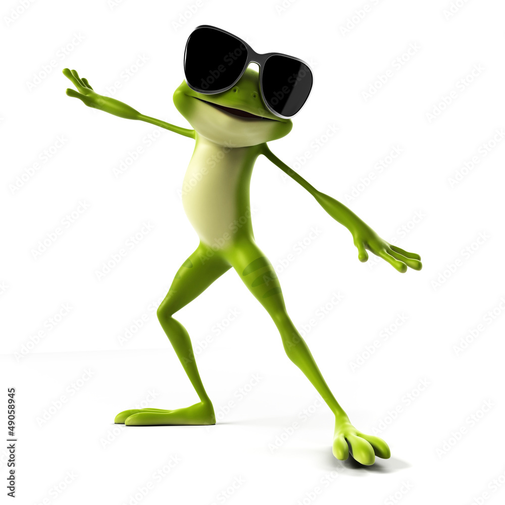Naklejka premium 3d rendered illustration of a funny frog