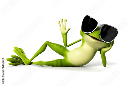 Tableau sur toile 3d rendered illustration of a funny frog