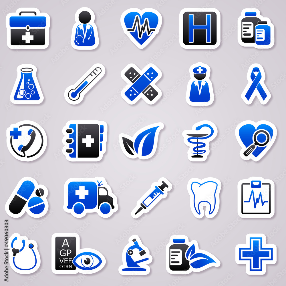 medicine navy blue stickers