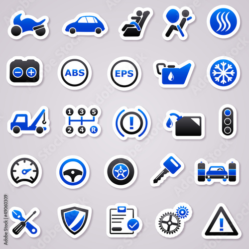 automotive navy blue stickers