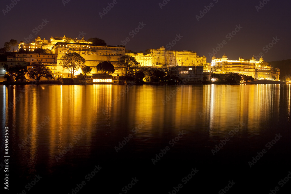 City Palace at night, Udaipur, Rajasthan. City Palace at night, Udaipur, Rajasthan.