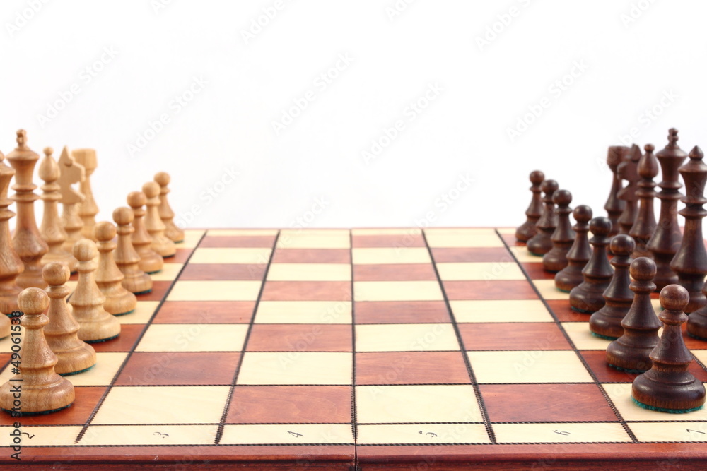 chess on chessboard before the game chess on chessboard before the game
