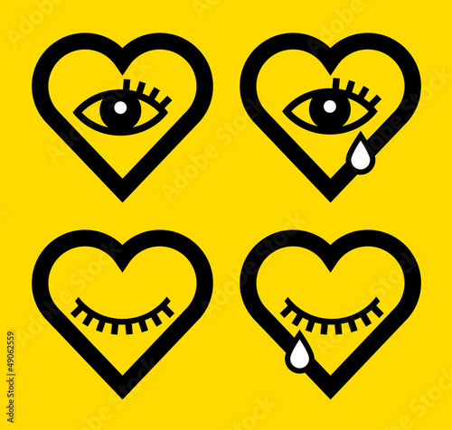 Abstract shapes of heart and eye