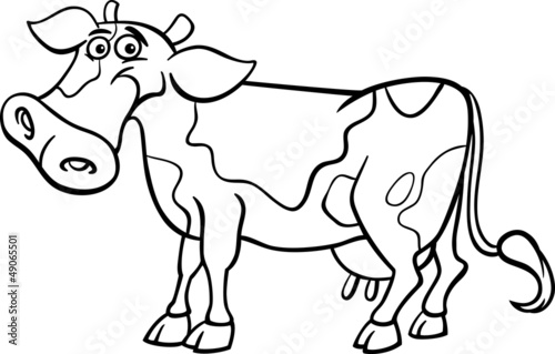 farm cow cartoon for coloring book © Igor Zakowski