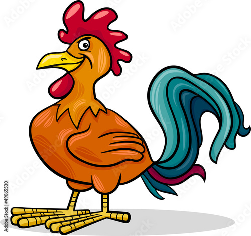 rooster farm animal cartoon illustration