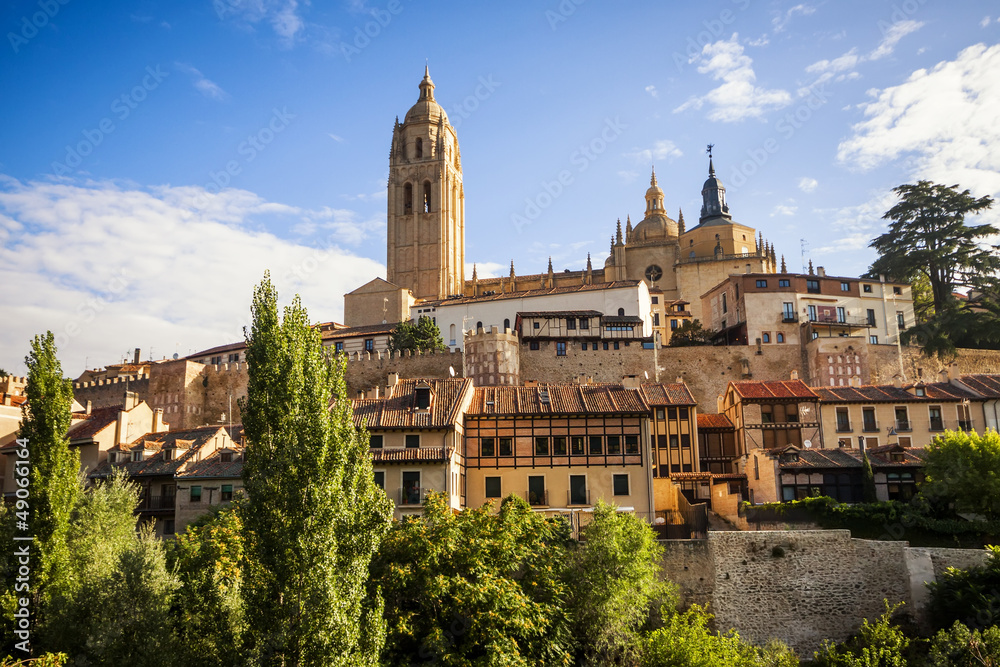 Segovia cathedral and wall, Castilla y Leon, Spain