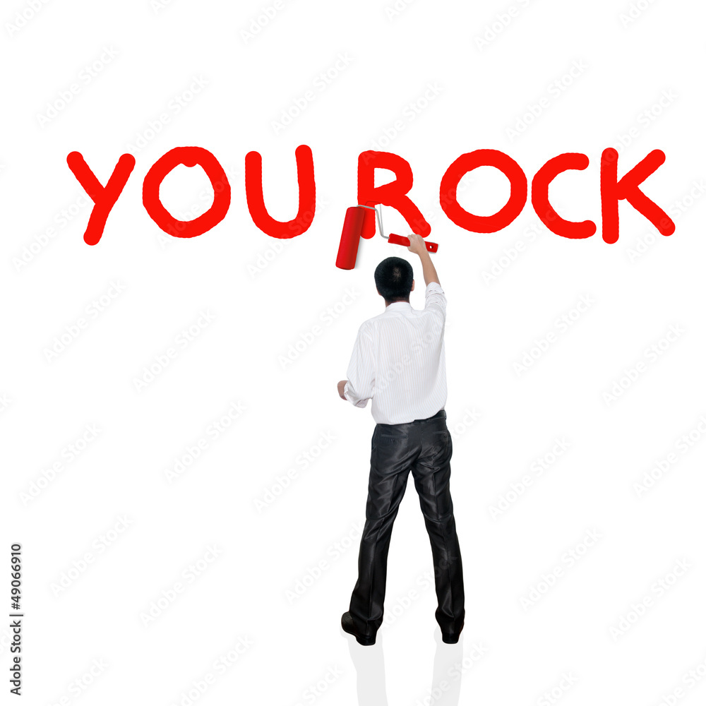 Business man paint business wording concept on background, You r Business man paint business wording concept on background, You r