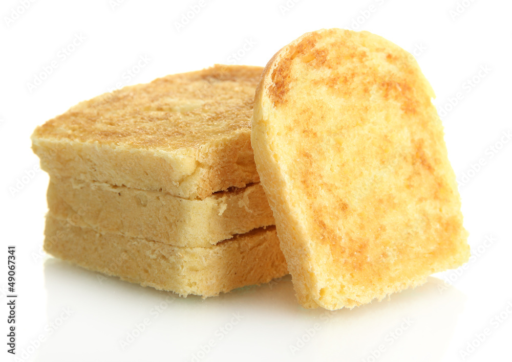 White bread toast, isolated on white White bread toast, isolated on white