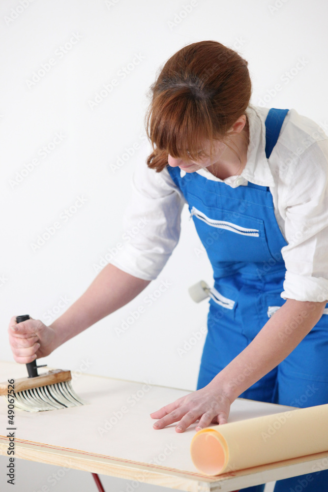 Fototapeta premium Woman laying wallpaper