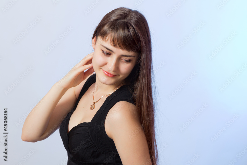 Woman with beauty long brown hair