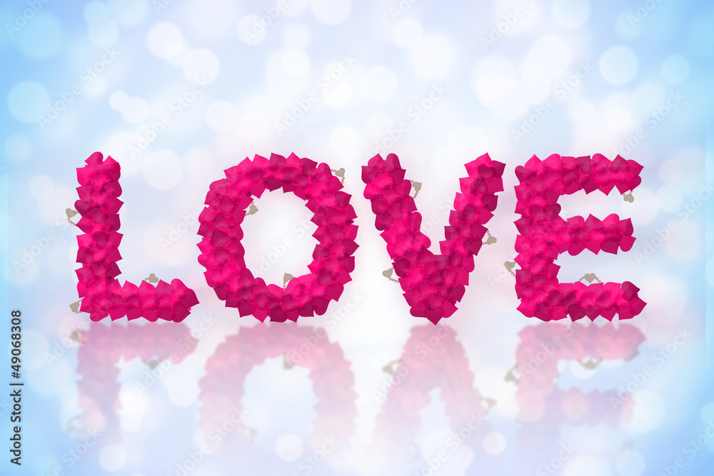 Love text made of heart shape Love text made of heart shape