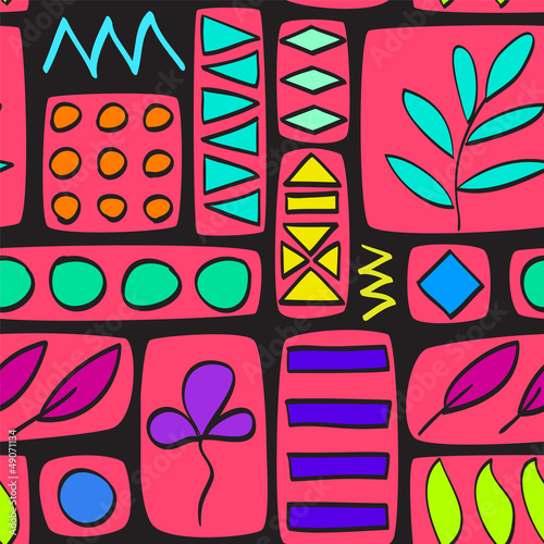 Colorful pink patchwork qui...